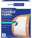 Care Science Fabric Adhezive Pad Bandages, 3x4 palcov extra veľký flexibilný nestick strip, pomáha predchádzať infekcii, priedušná ochrana, pre prvú pomoc a starostlivosť o rán, 30 Počet