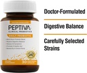 Peptiva Daily Probiotic, 25 miliárd CFU, Multi-kmeňové probiotiká, Lactobacillus Acidophilus, Bifidobacterium, Digestive Suplement Suplement - 30 grófov