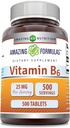 Amazing Formules Vitamín B6 (Pyridoxín) 25 Mg Supplement 