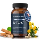 Anjel vitamíny D-Tox - Advanced Pečeň Cleans & Detox Repair Supplement, Podporuje mastné zdravie pečene a enzýmov Redukcia s mliekom bodliak, NAC, a púpava koreňov - 60 Kapsule