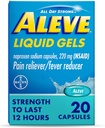 Aleve Bolesť Reliever & Fever Reducer Tekuté gély, Naproxen sodný, úľava od bolesti, 20 Počet