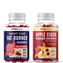 MAV NUTRITION Night Time Fat Burner Gumies and Apple Cider Ocogar Gummies 