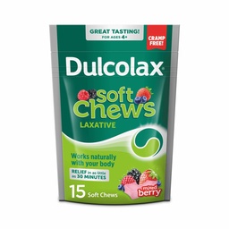 Dulcolax Saline Laxative Soft Chews, Jemné Zápcha Relief, Zmiešané Berry Flavor, Hydroxid horečnatý 1200 mg, 15 Počet