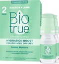 Biotrue Hydration Boost, Conservative-Free Eye Drops for Dry Eyes, Instantly Hydratises, Rehydrates, Contact Lens Friendly, Refresh & Relieve Eye Irritation, 0.33 FL Oz (Pack of 2)
