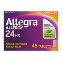 Allegra Adult 24-hodinové tablety na úľavu od alergie, non-drowsy Indoor and Outdoor Alergy Medicine, 180 mg Fexofenadín HCI Antihistaminika Pill, 45-Count