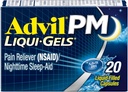 Advil PM Liqui-Gels Bolesť Reliever a Nočný spánok Pomoc, Bolesť Medicína s Ibuprofen pre úľavu od bolesti a difenhydramín HCL pre spánok - 20 Liquid Plnené kapsule - Späť na výšku