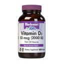 Bluebonnet Vitamín D3 2000 IU Rastlinné kapsuly, počet 100 (dávka po 1)