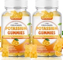 softbear Draslík Dusičnan 1000mg, bezcukrové draselné Gumies pre dospelých Podpora Noha Cramps & Sval Zdravie Vysoká potencia Draslík Supplement Gumies Orange Chladenie 120 Počet