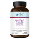 Vitamín World Triple Sila Omega 3 Rybí olej 1360 mg Supplement, 950 mg Active Omega-3 mastné kyseliny s EPA & DHA, podporuje srdce, mozog a spoločné zdravie, bez lepidla, 120 Softgels, 4 mesiace dodávky