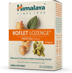 Himalája Koflet Lozenges, Original Menthol Flavor, Natural Herbal Cough Drop for Warming Relief and Utholing Throat Comfort, 130 mg, 20 Lozenges