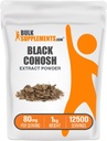 BulkSupplements.com Black Cohosh Extract Powder - z Black Cohosh Root, bylinné doplnky - Vegan & Gluten Free, 80mg per Serving, 1kg (2,2 lbs) (Pack of 1)