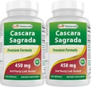 Najlepšie prírodné Cascara Sagrada 450 mg 250 Kapsule (250 Počet (Pack of 2))