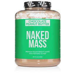 NAKED Vegánska hmotnosť - Čokoládové arašidové maslo - 1,290 Kalórie, nič umelé, všetky prírodné čokoláda PB hmotnosť Gainer Protein Powder, non-GMO, Soy & Gluten Free - 8LB hromadne - 11 porcií