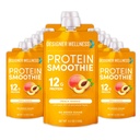 Designer Wellness Protein Smoothie, Real Fruit, 12g Protein, Low Carb, Zero Pridané cukor, Gluten-free, Non-GMO, Žiadne umelé farby alebo príchute, Peach Mango, 12 Počet