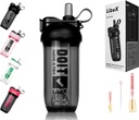Litex Shaker Fľaše na proteínové Shakes, 26oz Blender Fľaša na precvičovanie,Shaker poháre so slamkou, BPA-free Tritan Mixer fľaše na proteínový prášok, s pohárom kefky a pokyny (čierna)