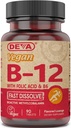 SIXNE Deva Nutrition Vegan Vitamins Sublingual B-12 Tablets, 2 Count