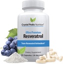 100% Natural Resveratrol Supplement - Trans-Resveratrol podporuje starnutie - Antioxidanty doplnok podporuje imunitný systém a spoločnú podporu (60 kapsúl)