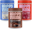 Šťastná Viking čokoláda, Vanilka a Strawberry Powder, od Venuše Williams, 20G Protein, Low Carb, Keto, Vegan, Gluten-Free, Superfoods, Complete Meal Replacement, 3 kanistre (24 oz. Každý)