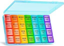 XL veľké týždenné pilulky Organizátor 4 časy za deň, 7-Day pilulky boxy a Organizátor AM PM, Big Compartments pilulky prípad, mesačný medikácie Organizátor 28 dní dispenzér pre rybie oleje