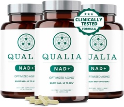 Qualia NAD Doplnok  Optimalized Aging, Energy, Focus. Elite NAD+ Booster zložiek: Nicotinamide Riboside (NIAGEN,) Niacin, Niacínamid (3 mesiace dodávky)