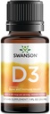 Swanson Vitamín D3 Tekuté kvapky 400 Iu (50 μg) 1 fl Ounce (29,6 ml) Tekuté