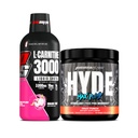 PROSUPPS L-karnitín 3000 Stimulant bez tekutých shotov (dragon fruit) a Hyde Max čerpadlo pred tréningom pre mužov a ženy (fruit Punch)