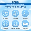 LYJEE Motion Choroba Bandy proti nauzee Zvracanie pre dospelých a deti Ranná Choroba Relief pre tehotné ženy Akupresure Nausea Relief pre auto, more, letecká choroba (zelená)