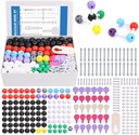 Swpeet 307 ks Molecular Model Kit pre organickú a anorganickú chémiu - Chemistry Molecular Model Student and Učiteľ Set - 126 atómov & 30 Orbitálov & 150 Linky & 1 Short Link Remover Tool