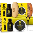 Klub medvedíkov pre mužov - grooming & Care Kit - Cedar & Sandalwood Oil, Sandalwood Balm, Boar Bristle Brush, Comb, Trimming Nožnice - otec Darček Set