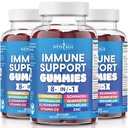 NEW AGE 8 in 1 Immune Support Booster Supplement with Astragalus Root, Vitamín C and Zinc 50mg, Vitamín D 5000 IU, Quercetin & Bhlutain (8 in 1 Gummies (Pack of 3))