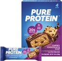 Pure Protein Bars, High Protein, Nutritive Snacks to Support Energy, Low Cukor, Gluten Free, Chewy Chocolate Chip, 1.76oz, Balenie 4 ks