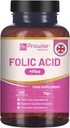Folic Acid Tablety 400 mcg - 400 Vegan Vitamín B9 Tablety 
