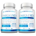 Omega-3MD - Rybí olej EPA & DHA - Zlepšiť kognitívne zdravie - 2 fľaše - 6 mesiacov dodávky