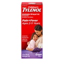 Detský tylenol Tekutina Perorálna suspenzia Medicína, Acetaminofén Bolesť Reliever & Horúčka Redukcia pre chlad + Chrípka Príznaky & Bolesť hrdla, Aspirín-, Ibuprofen- & Alkohol- bez, Hrozno, 4 fl. oz