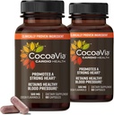 CocoaVia Cardio Health Supplement, 60 Day, 500mg Cocoa Flavanols, Support Heart Health, Boost Nitric Oxide, Krv Circulation, Energy, Vegan, Dark Chocolate, 120 Kapsule
