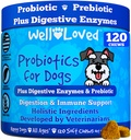Probiotiká pre psov, Psie probiotiká, Made in USA, Vet vyvinutý pre zdravie Gut, Kvasinky Balance, svrbenie kože, hnačka a plyn Relief, Žuvačky s prebiotickými a tráviacimi enzýmami, Tráviaca podpora