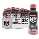 Svalové mlieko Pro Advanced Nutrition Protein Shake, Slammin' Strawberry, 11.16 Fl Oz (Pack of 12), 32g Protein, 1g Cukor, 16 Vitamíny a minerály, 5g Fiber
