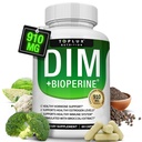 Dim Supplement 910 mg Plus BioPerine Complex - Diindolylmetán na podporu hormonálnej rovnováhy a estrogénového metabolizmu, pomáha s Menopauzou Akné PCOS Lepšia kulturistika kože, pre mužov Ženy, 60 Kapsule