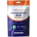 Vitamatic Pure Alpha Lipoic Acid (ALA) 600mg per serving - 167 Servings - Non-GMO & Gluten Free