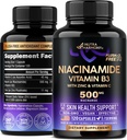 Niacínamid 500 mg - Vitamín B3 vo forme bez splachovania Niacínamid Supplement - Healthy Clear Skin & Antioxidant Support - s Zinkom a vitamínom C - Lab Testovaný, Vegan & NON-GMO - Made in USA - 120 Kapsule