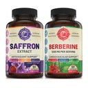 Pure Saffron Extract & Premium Berberine Bundle (jedna fľaša). Podporuje Mood, Energy Boost, Metabolická funkcia. USA Made.