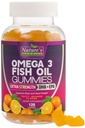 Omega 3 Rybí olej Gumies, srdce zdravé Omega 3 Gumový doplnok s vysokou absorpciou DHA & EPA, Extra sila Podpora kĺbu a mozgu, Lahodná Orange flavor rybí olej Nature vitamín - 120 Gummies