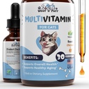 Cat Multivitamín - podporuje zdravú pleť a pokožku, spoločnú podporu, dlhovekosť a viac - Cat Vitamíny - Cat Supplements & Vitamíny - Cat Vitamíny pre vnútorné mačky - Kitten Vitamíny - Cat Imunitná podpora - 1oz