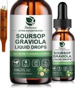 Soursop Graviola Leaf Extract Liquid Drop Plus Pure Botanical Sea Moss for Cell Support & Regeneration, Imunity, Pečeň, Gut & Antioxidant - Soursop Bitters Liquid, 30 Day Supply, 1 Fl Oz