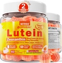 2 balenia Lutein a Zeaxantin doplnky Gummy (25mg) Vitamíny A, C, E, čučoriedky, astaxantín - Kokosový olej pre lepšiu absorpciu - pre dospelých & dospievajúcich Vision, oko, mozog, koža - Vegan, bez cukru