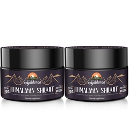 Ajoblanco 600mg Natural Himalayan Organic Shilajit Resin - Himalayan Gold Shilajit Resin with Organic Ayurvedic Blend in High Potency for Energy, Strength & Imunity, Pack of 2
