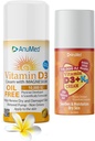 AUMED Bundle prírodný krém s vitamínom (D3 10 000 IU bez oleja) + (D3 s K2 10 000 IU cestovná veľkosť 2oz) Výkonné zložky s kyselinou hyalurónovou, horčík, vitamín E, zinok, vitamín B3. Non-GMO