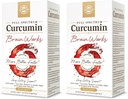 Solgar Full Spectrum Curcumin Brain Works, 90 Licaps - Podpora pamäte Recall, Focus, Cognitive Funkcia - Antioxidačná podpora - Curcumin, BacoMind, Choline, Vitamín B12 - Non-GMO, Vegan - (Pack of 2)