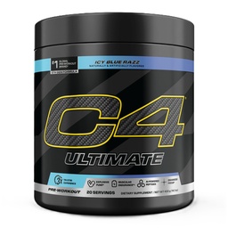 Cellucor C4 Ultimate pred tréningom Powder ICY Blue Razz - Bezcukrový predworkout Energy Supplement for Men & Women - 300mg kofeínu + 3,2g Beta Alanyne + 2 Patentované kreatíny - 20 Servisov