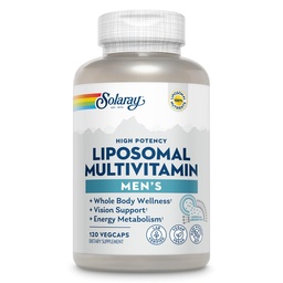 SOLARAY Lipozomálny multivitamín pre mužov, zvýšená absorpcia imunitného systému, energetické a kostné doplnky, Muži denne Multivitamín, BCAA, vitamín D3, C, B12, Zinok, Vegan, Soy Free, 60 Serv, 120 VegCaps